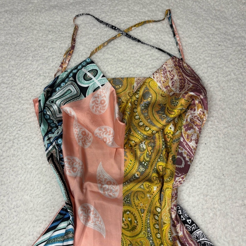 Missguided Women Multicolor Paisley Cowl Neck Cami Mini Dress - Picture 2 of 9